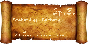Szeberényi Barbara névjegykártya