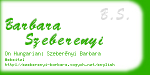 barbara szeberenyi business card